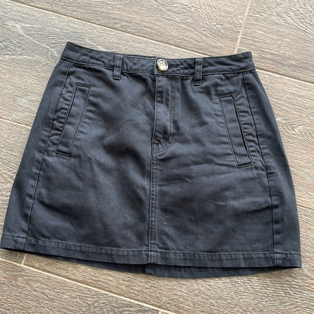PACSUN Black Denim Skirt